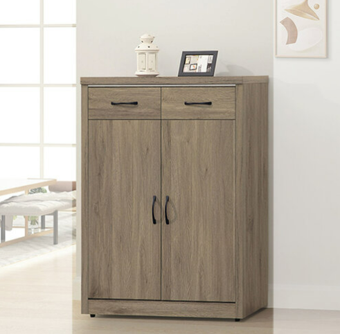 E445-1 灰橡色2.7尺鞋櫃 ⊙隔板四片附鞋叉*2