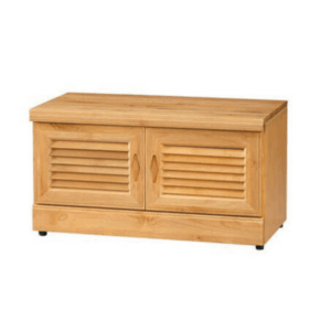 E447-1 正赤陽木3尺做鞋櫃 側板木心板、 正面實木、