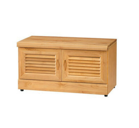 E447-1 正赤陽木3尺做鞋櫃 側板木心板、 正面實木、