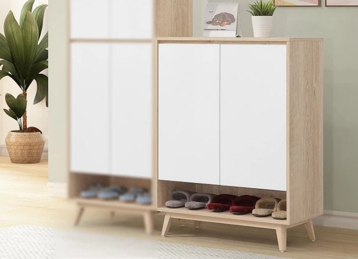 E439-2 肯詩特原橡雙色2.7尺鞋櫃