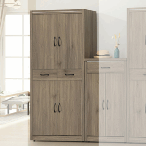 E443-2 灰橡色3*6尺鞋櫃 透氣孔*2 隔板上下各三片 附鞋叉*2