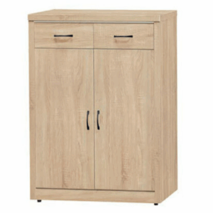 E445-2 原切橡木2.7尺鞋櫃 ⊙隔板四片、 ⊙附鞋叉2支