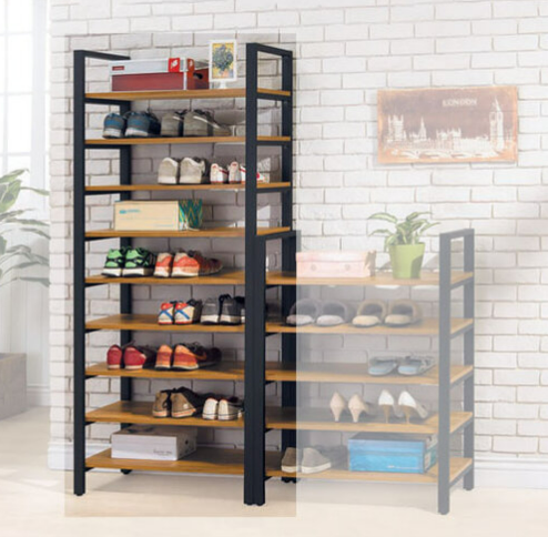 E446-7 工業風木心板高鞋架