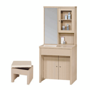 E151-16 蝴蝶白橡2.4尺鏡台含椅