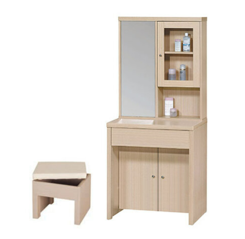 E151-16 蝴蝶白橡2.4尺鏡台含椅