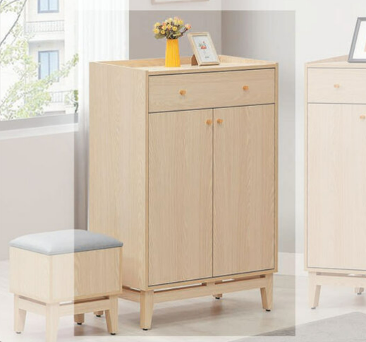 E434-2 喬伊原木色2.7尺鞋櫃 ⊙活動隔板四片