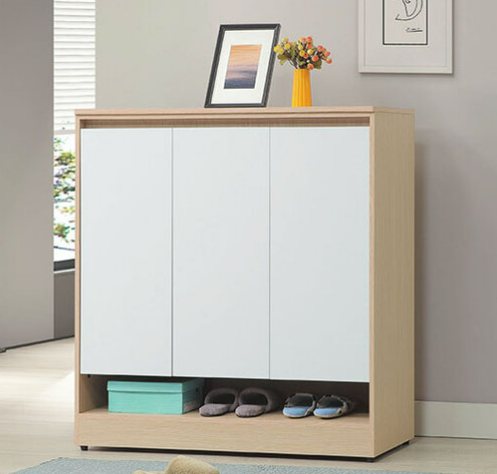 E440-4 原木雙色4尺鞋櫃 ⊙活動隔板大小各4片