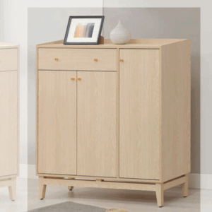 E434-3 喬伊原木色4尺鞋櫃 ⊙活動隔板四大二小片