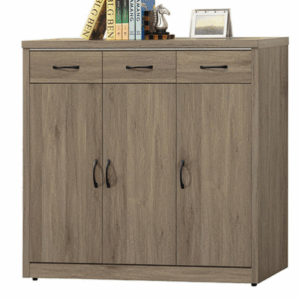 E443-4 灰橡色4尺鞋櫃 ⊙隔板左大四片右小四片 附鞋叉*2 透氣孔*1