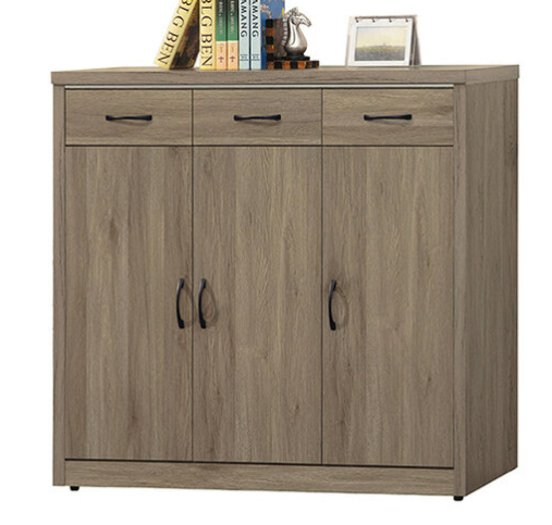 E443-4 灰橡色4尺鞋櫃 ⊙隔板左大四片右小四片 附鞋叉*2 透氣孔*1