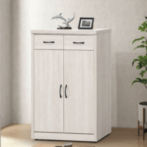 E445-3 白原切2.7尺鞋櫃 ⊙隔板四片、 ⊙附鞋叉2支、透氣孔*1