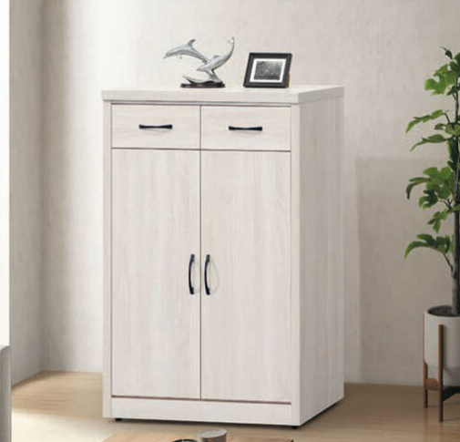 E445-3 白原切2.7尺鞋櫃 ⊙隔板四片、 ⊙附鞋叉2支、透氣孔*1