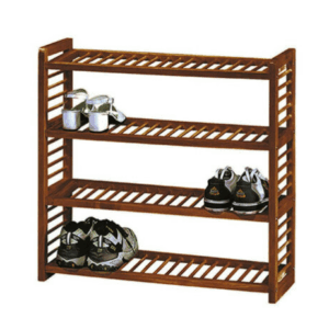 E449-4 四層原木鞋架 DIY  組裝+100