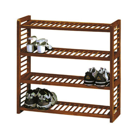 E449-4 四層原木鞋架 DIY  組裝+100