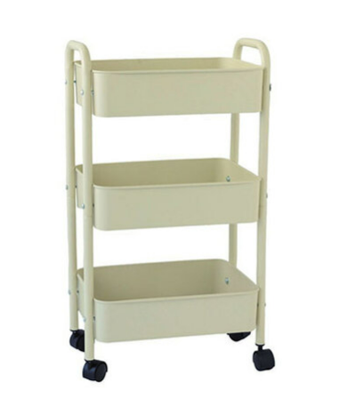 E454-13 三層拉網推車小款奶黃色 DIY商品