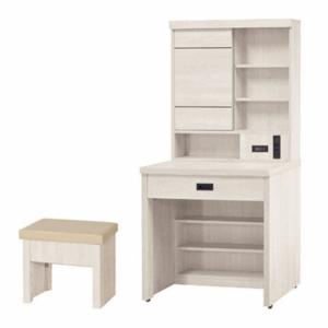 F166-4 原切白鏡台含椅