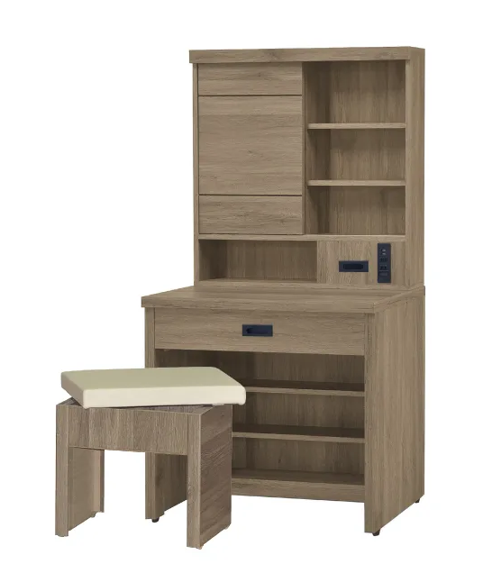 F164-1 灰橡鏡台 含椅