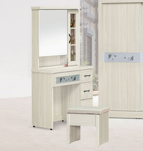 F174-1 招財雪松3尺鏡台 含椅