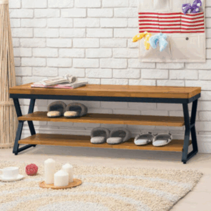 E446-10 工業風木心板4尺座鞋架