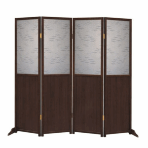 E458-5胡桃白色海鷗屏風 實木框壓克力木紋板