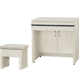 F162-7 玻璃雪松掀鏡台含椅