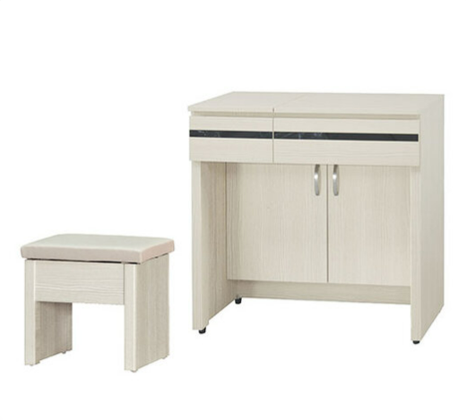 F162-7 玻璃雪松掀鏡台含椅