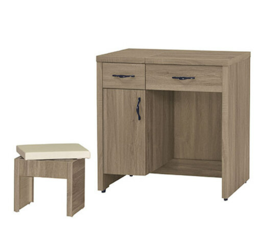 F160-3 歐悅灰橡掀鏡台 含椅