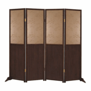 E458-6 胡桃咖啡色海鷗屏風 實木框壓克力木紋板、