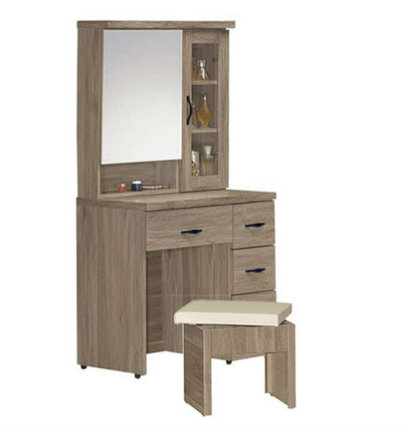 F180-5 灰橡3尺鏡台 含椅