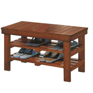 E448-11 樟木色實木3尺換鞋椅 組裝+100