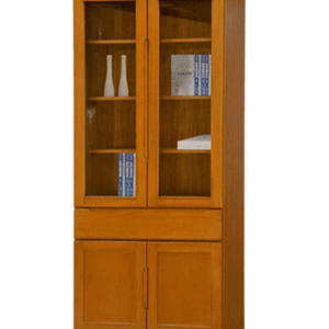 F238-1 微笑樟木色3*7尺中抽書櫃