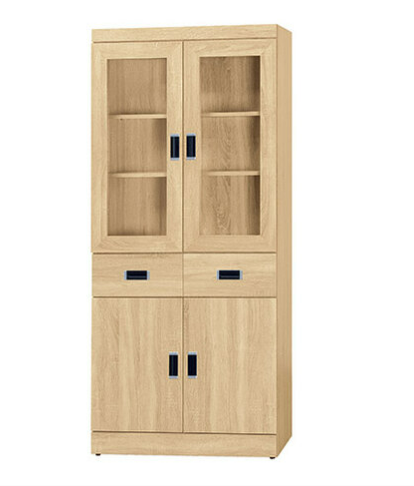 F238-2 康乃馨梧桐色3*6尺中抽書櫃