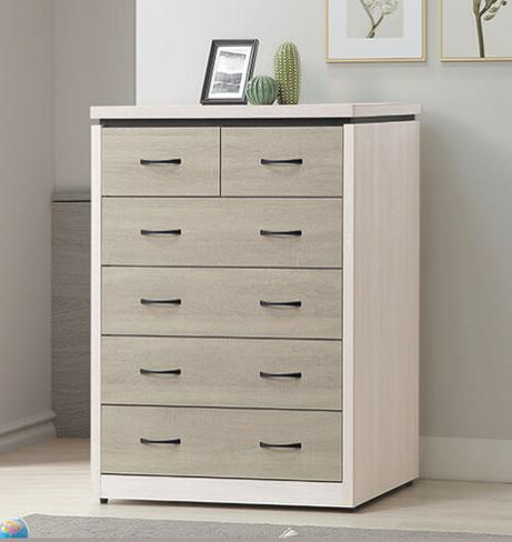 F231-2 白梧桐+淺灰五斗櫃