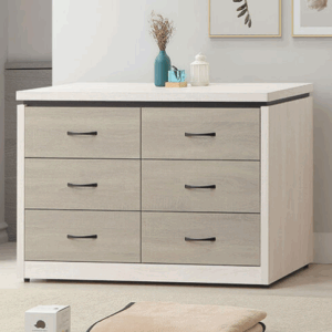 F230-2 白梧桐+淺灰六斗櫃