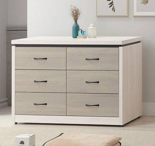 F230-2 白梧桐+淺灰六斗櫃