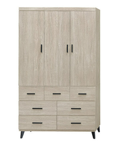 F219-6 淺灰橡4*7尺開門衣櫃