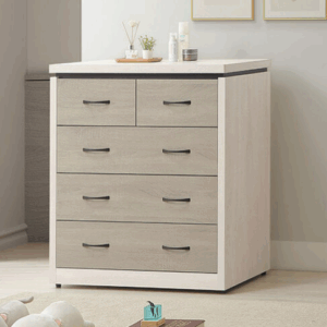 F228-3 白梧桐+淺灰四斗櫃