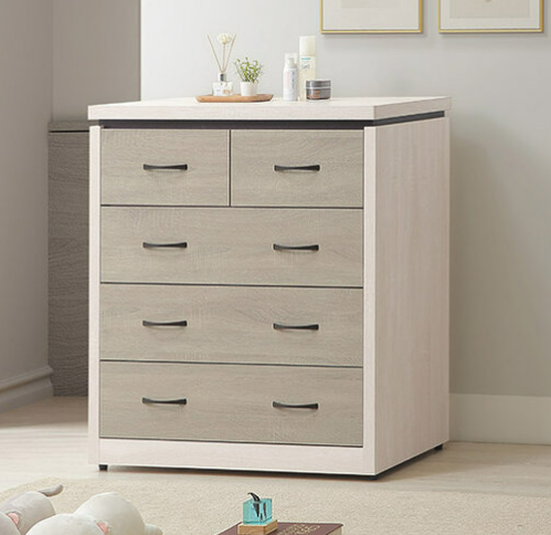 F228-3 白梧桐+淺灰四斗櫃