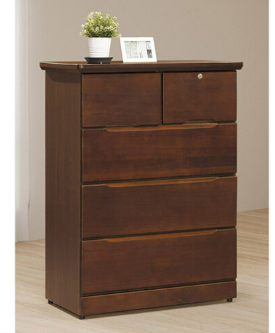 F234-3 微笑胡桃色四斗櫃