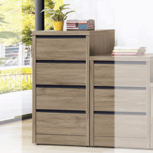 F237-4 鋁條灰橡四斗櫃