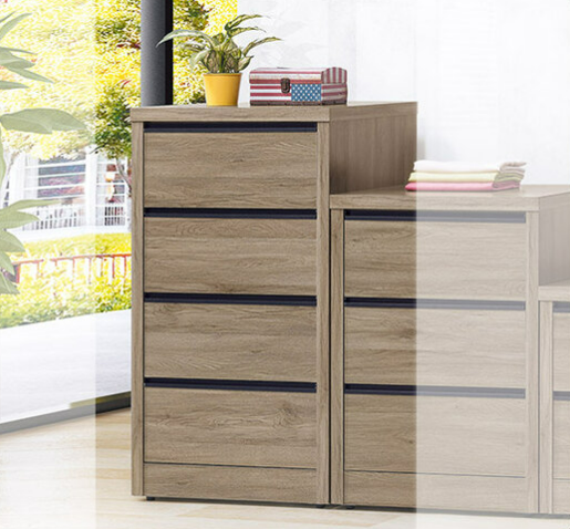 F237-4 鋁條灰橡四斗櫃