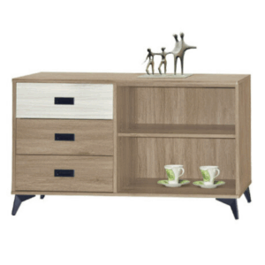 F227-10 路易士灰橡色收納櫃 12MM白岩板 *1活動隔板