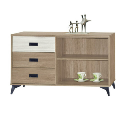 F227-10 路易士灰橡色收納櫃 12MM白岩板 *1活動隔板