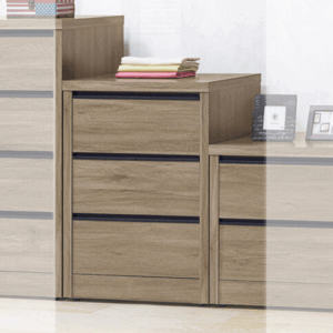 F237-5 鋁條灰橡三斗櫃