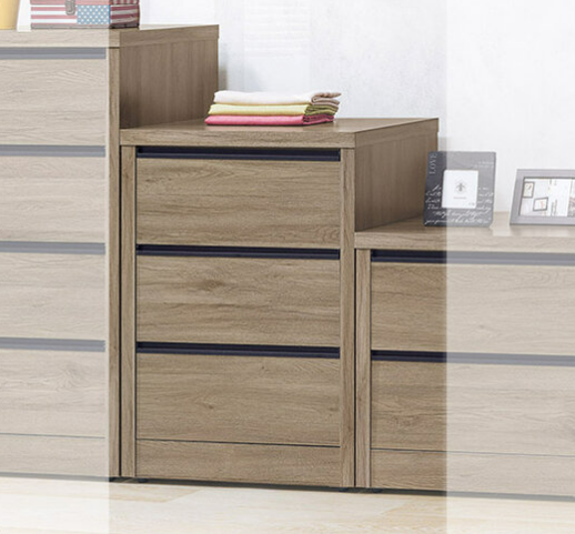 F237-5 鋁條灰橡三斗櫃