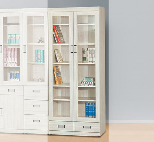 F239-3 雪松2.7*6.5尺下抽書櫃