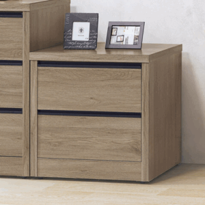 F237-6 鋁條灰橡二斗櫃