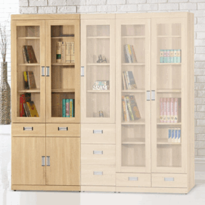 F242-1 北原橡木2.7*6.5尺中抽書櫃