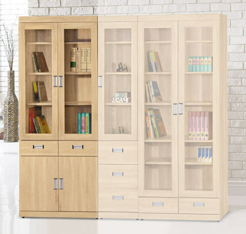 F242-1 北原橡木2.7*6.5尺中抽書櫃