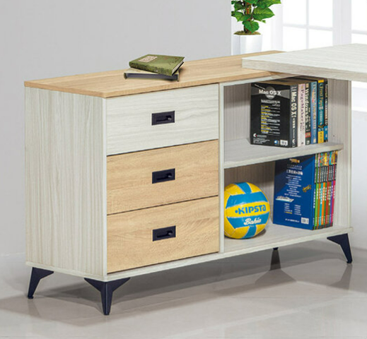 F245-2 路易士白雪衫色側邊櫃 一片活動隔板